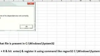 component 'MSCOMCT2 OCX' or one of its dependencies not correctly registered a file is missing