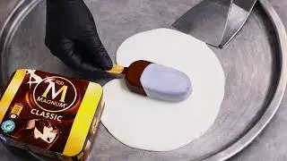 MAGNUM Ice Cream Rolls | how to make a Magnum Classic popsicle with chocolate to Ice Cream Rolls