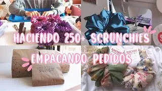 Studio vlog #1: Haciendo 250+ scrunchies en una semana y empacando pedidos | Nichie Scrunchie |