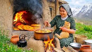 Traditional Afghan Bread & Kabuli Pulao in a Mountain Village 🔥| Real Rural Life 🇦🇫
