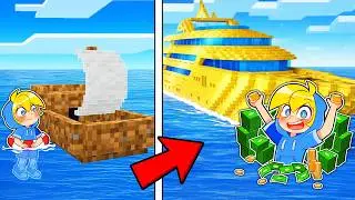 Da Barca Di TERRA a NAVE RICCHISSIMA Su Minecraft!