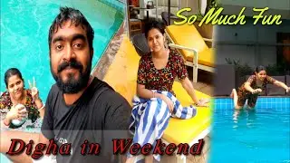 দীঘায় নিয়ে গিয়ে Swimming pool এ - বিয়ের পর প্রথমবার টিনাকে নিয়ে এত মজা করলাম..#indrajitwithtina