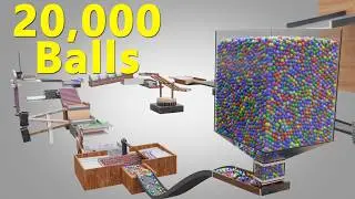 20,000 Colorful Balls Marble Run Loop animation V19