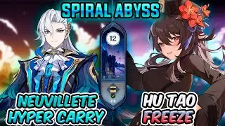 NUEVO C1 Neuvillette Hypercarry & C1 Hutao Freeze | Spiral Abyss 5.2 | Genshin Impact