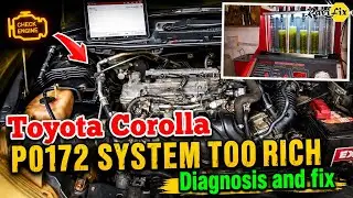 Toyota Corolla Allion P0172 System too rich Diaganosis and Repair. learn auto scanning