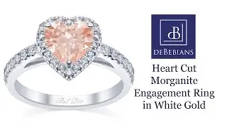 Heart Cut Morganite Engagement Ring in White Gold