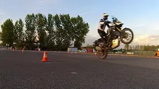Wheelies practice Suzuki V-Strom 1000