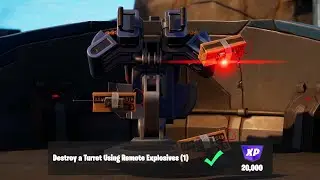 Destroy a Turret Using Remote Explosives - Fortnite Season Quests