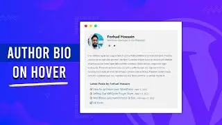 WordPress Author Bio On Hover – Author Box