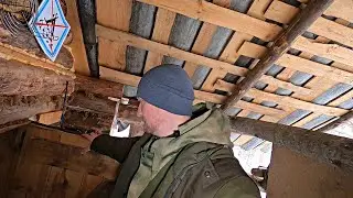 3 ДНЯ В ЛЕСУ . СТРОИТЕЛЬСТВО ЗЕМЛЯНКИ или МАЛЕНЬКОЙ ХИЖИНЫ ЗИМОЙ . ПРОВЕДАЛ БОЛЬШУЮ ИЗБУ .