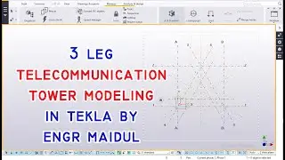 3 leg telecommunication tower modeling in tekla || part-1 || grid setting || teklabd