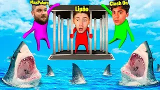 LIPÃO, MAX e LUCÃO fugindo de TUBARÕES no Gang Beasts!