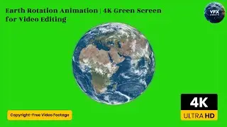 Earth Rotation Animation | 4K Green Screen for Video Editing 