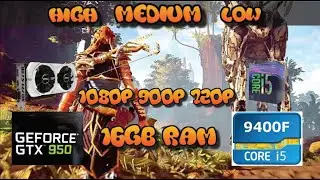 Horizon Zero Dawn- GTX 950  | Can it hit 60 FPS? | Testing all Settings | 1080p 900p 720p