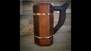 Como hacer un shopero de madera, Tankard - How to built a Wooden Beer Mug - fazer um copo de madeira