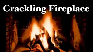 Crackling Fireplace with Thunder, Rain and Howling Wind Sounds (HD) | Fireplace Burning Snow Storm