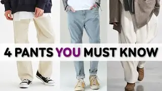 4 Pants Fit EVERY Men Needs to Know | Wide, Straight, Tapered, Balloon | Mens Pants | Style Tips】