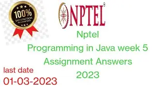 NPTEL Programming in java week 5 Assignment answers 