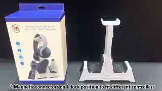 Magnetic Dual Charger with adjustable stand for PS5