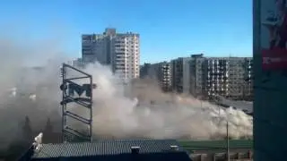 Пожар на рынке в Волгограде 11,02,2016