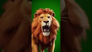 3d Angry Lion Roaring  Green Screen Effect 