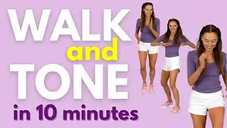 10 Minute Cardio Walk - Walk At Home - Low Impact Routine  - No Jumping and all Standing Moves
