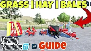 How to Cut GRASS / HAY / STRAW and convert it to BALES in Farming Simulator 23 | FS 23 Mobile