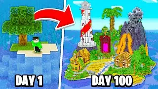I Survived 100 Days on a DESERTED ISLAND in Minecraft Hardcore!