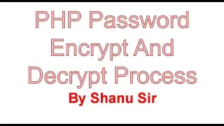 PHP Password Encrypt and Decrypt Process in Hindi