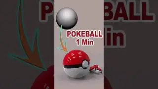 Pokeball en un Minuto  #pokemon #tutorial #impresion3d #pikachu #modelo3d #3dart #zbrush #blender