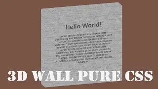 CSS Practices #6 - 3D Realistic Wall Using Only CSS
