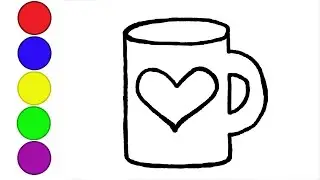 How to draw a mug for children | Сурет салу кружка | Bolalar uchun krujka uchun rasm chizish