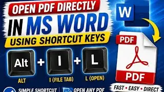 Open PDF in MS Word with Keyboard Shortcut | Edit PDF Easily | MS Word Trick🔥