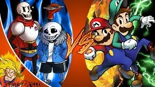 SANS and PAPYRUS vs MARIO and LUIGI! REMATCH! Cartoon Fight Club Episode 125 REACTION!!!