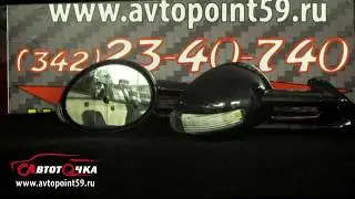 Черные боковые зеркала для ВАЗ 2114 с повторителем. Модель 3245