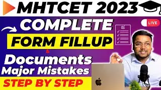 MHT CET Form Filling 2023 😍 | Live 🔴 Document Verification | MHT CET Registration Process 2023