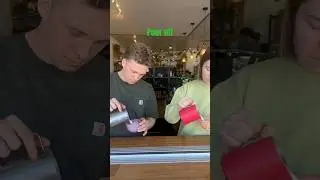 Who wins? #coffee #coffeelatte #video #latteartist #barista #funny #latte #coffeeaddict