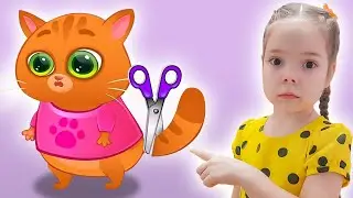 Котик Bubbu и Настя играют в игре | Котенок Бубу потерял хвост и другие приключения