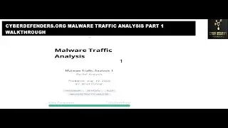 Cyberdefenders.org Malware Traffic Analysis 1 CTF Walkthrough