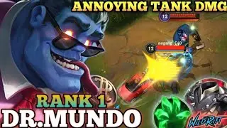 DR.MUNDO MAX ULTIMATE HEAL BUILD! ANNOYING TANK DAMAGE - TOP 1 GLOBAL DR.MUNDO BY 뽀시래기 - WILD RIFT