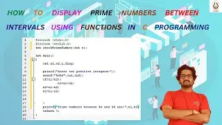 How to display Prime numbers between intervals using functions in C programming