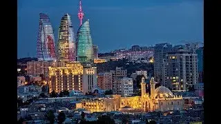 Баку Здания Flame Towers ( timelapse ) | flame towers