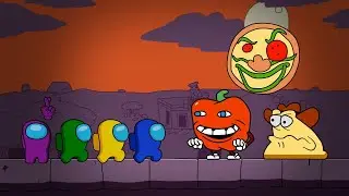 AMONG US vs PEPPERMAN & THE VIGILANTE & PIZZA FACE Part1 + Part2 || kiwis ANIMATION