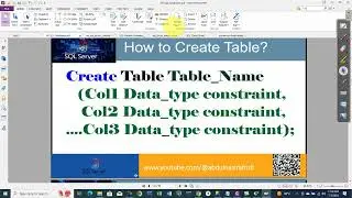 MS SQL Server| DDL| Table general Syntax and Examples Explanation in [Pashto]