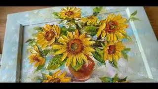 Солнушки подсолнушки/картина маслом
