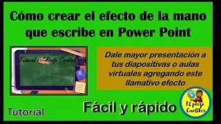 Cómo crear el efecto de la mano que escribe en Power Point-Rápido y fácil