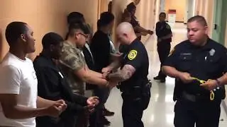 teens handcuffed and escorted to jail