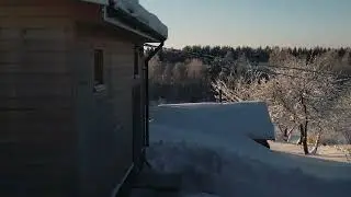Карелия, деревня Сельга. -35°C топим баню, греем машины)