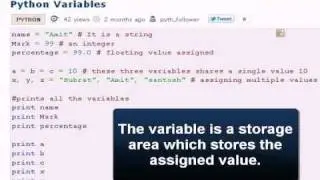 PYTHON Tutorial : Python Variables