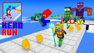 Monster School: GIRL & BOY SUPER HERO RUN CHALLENGE - Minecraft Animation
